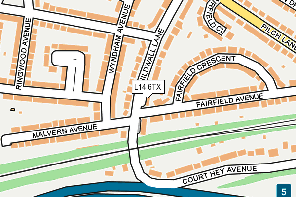 L14 6TX map - OS OpenMap – Local (Ordnance Survey)