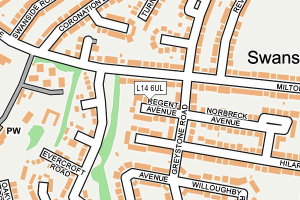 L14 6UL map - OS OpenMap – Local (Ordnance Survey)
