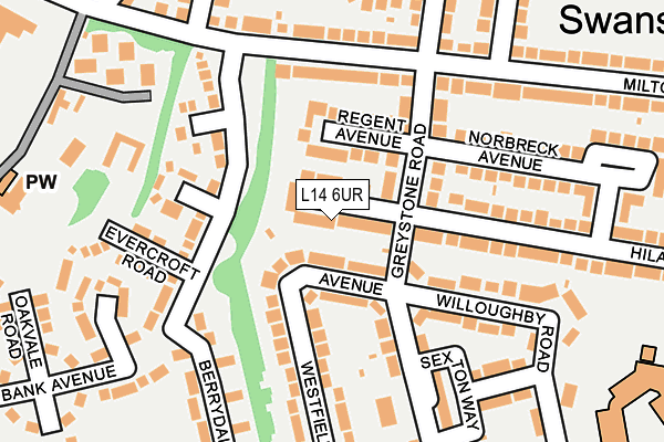L14 6UR map - OS OpenMap – Local (Ordnance Survey)