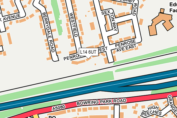 L14 6UT map - OS OpenMap – Local (Ordnance Survey)