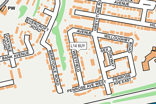 L14 6UY map - OS OpenMap – Local (Ordnance Survey)