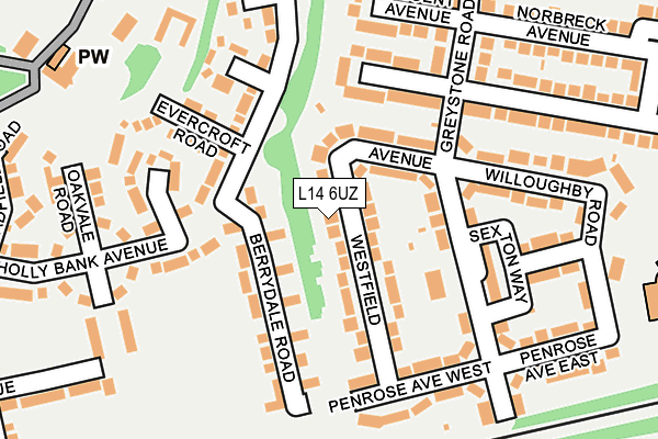 L14 6UZ map - OS OpenMap – Local (Ordnance Survey)