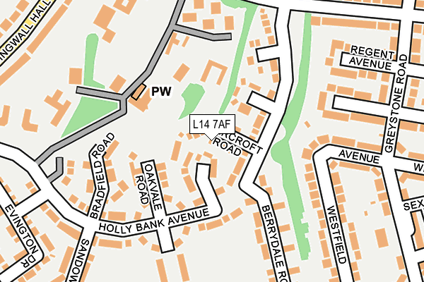 L14 7AF map - OS OpenMap – Local (Ordnance Survey)