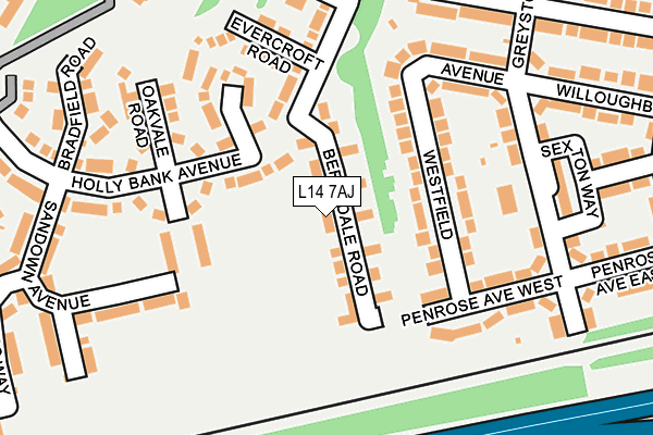 L14 7AJ map - OS OpenMap – Local (Ordnance Survey)