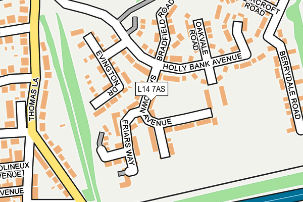 L14 7AS map - OS OpenMap – Local (Ordnance Survey)