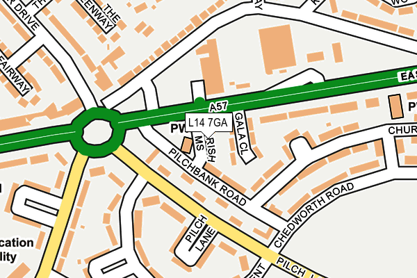 L14 7GA map - OS OpenMap – Local (Ordnance Survey)