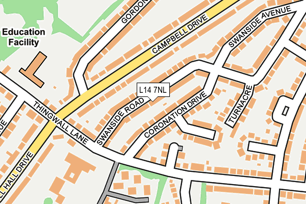 L14 7NL map - OS OpenMap – Local (Ordnance Survey)
