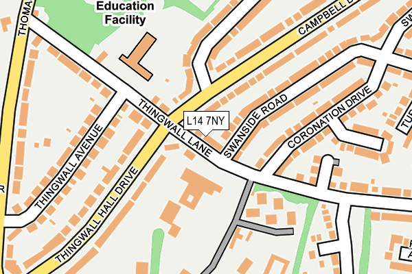 L14 7NY map - OS OpenMap – Local (Ordnance Survey)