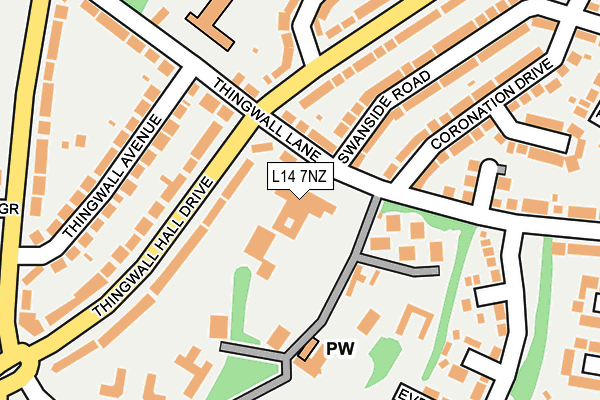 L14 7NZ map - OS OpenMap – Local (Ordnance Survey)