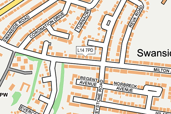L14 7PD map - OS OpenMap – Local (Ordnance Survey)