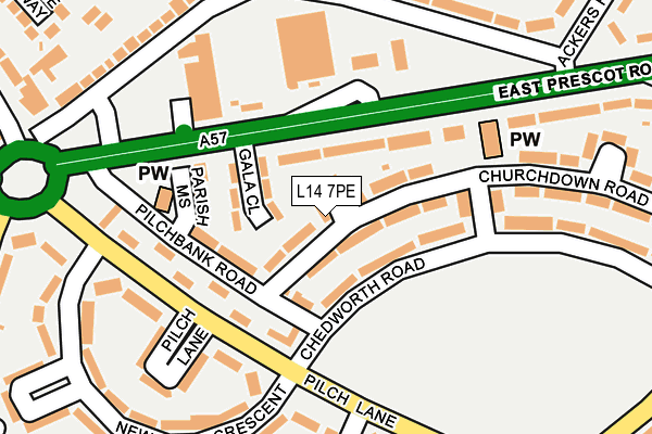 L14 7PE map - OS OpenMap – Local (Ordnance Survey)