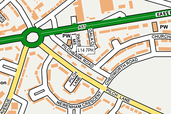 L14 7PH map - OS OpenMap – Local (Ordnance Survey)