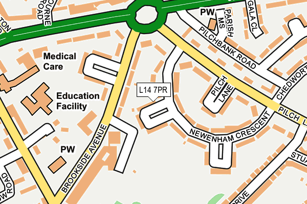 L14 7PR map - OS OpenMap – Local (Ordnance Survey)