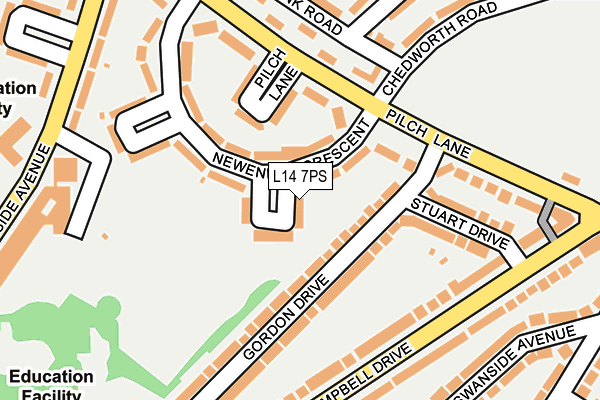 L14 7PS map - OS OpenMap – Local (Ordnance Survey)