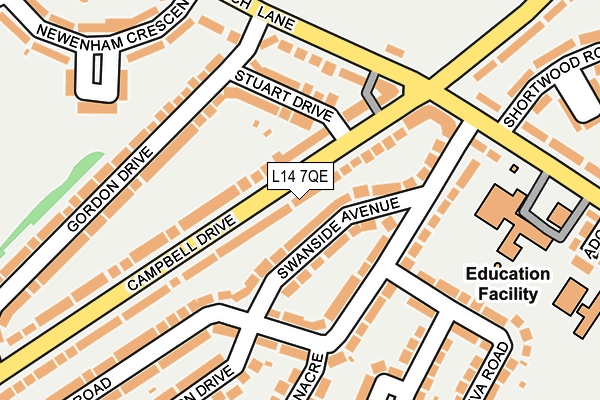 L14 7QE map - OS OpenMap – Local (Ordnance Survey)