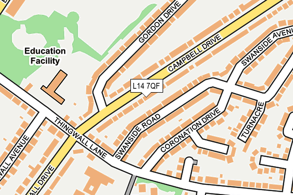 L14 7QF map - OS OpenMap – Local (Ordnance Survey)