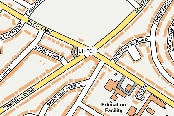 L14 7QH map - OS OpenMap – Local (Ordnance Survey)