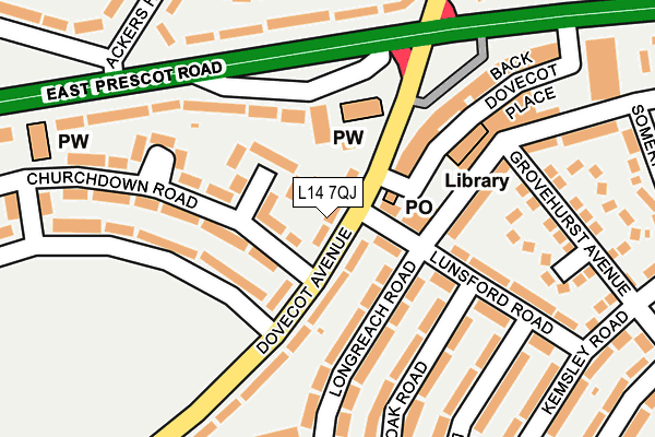 L14 7QJ map - OS OpenMap – Local (Ordnance Survey)
