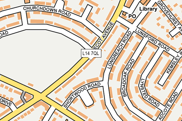 L14 7QL map - OS OpenMap – Local (Ordnance Survey)