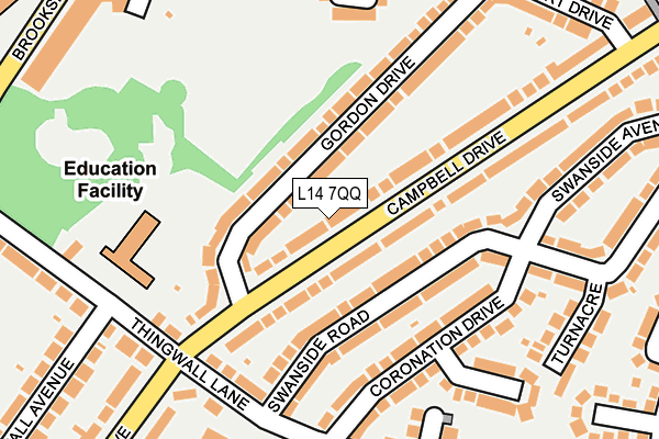 L14 7QQ map - OS OpenMap – Local (Ordnance Survey)