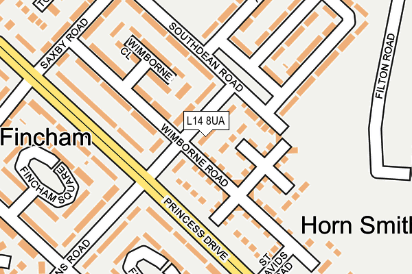 L14 8UA map - OS OpenMap – Local (Ordnance Survey)