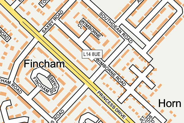 L14 8UE map - OS OpenMap – Local (Ordnance Survey)