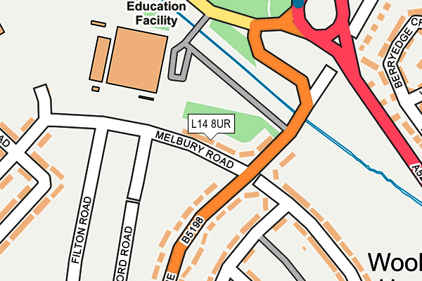 L14 8UR map - OS OpenMap – Local (Ordnance Survey)