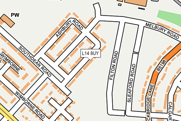 L14 8UY map - OS OpenMap – Local (Ordnance Survey)