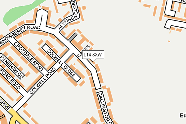 L14 8XW map - OS OpenMap – Local (Ordnance Survey)