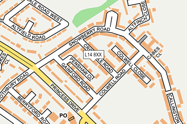 L14 8XX map - OS OpenMap – Local (Ordnance Survey)