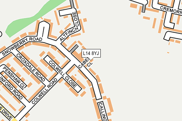 L14 8YJ map - OS OpenMap – Local (Ordnance Survey)