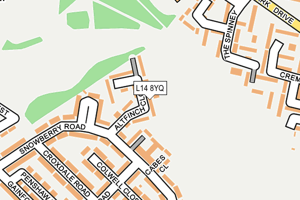 L14 8YQ map - OS OpenMap – Local (Ordnance Survey)