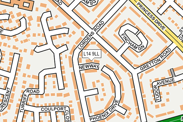 L14 9LL map - OS OpenMap – Local (Ordnance Survey)
