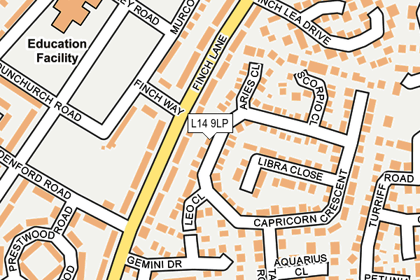 L14 9LP map - OS OpenMap – Local (Ordnance Survey)