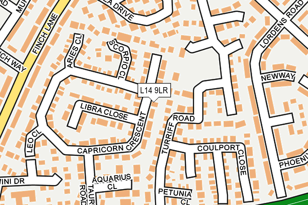 L14 9LR map - OS OpenMap – Local (Ordnance Survey)