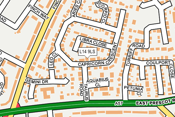 L14 9LS map - OS OpenMap – Local (Ordnance Survey)