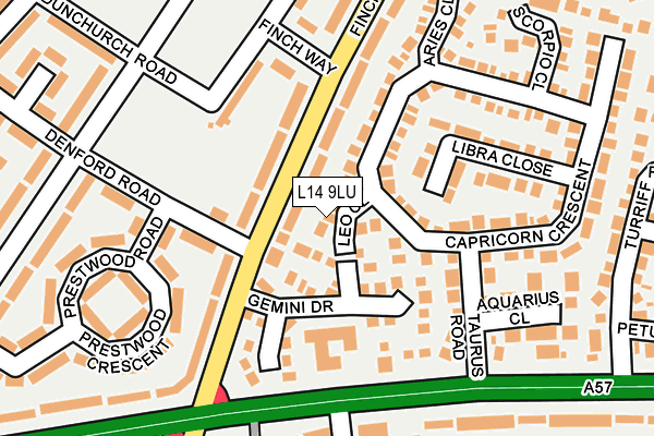 L14 9LU map - OS OpenMap – Local (Ordnance Survey)