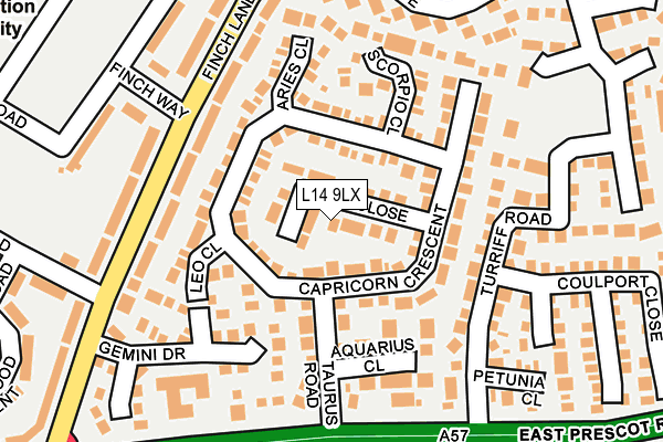 L14 9LX map - OS OpenMap – Local (Ordnance Survey)