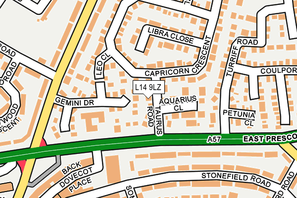 L14 9LZ map - OS OpenMap – Local (Ordnance Survey)