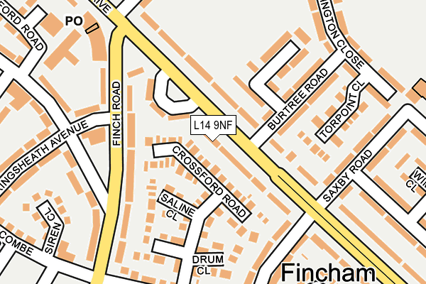 L14 9NF map - OS OpenMap – Local (Ordnance Survey)
