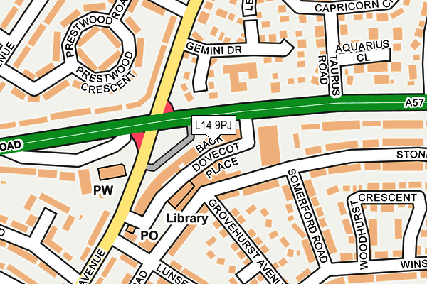 L14 9PJ map - OS OpenMap – Local (Ordnance Survey)