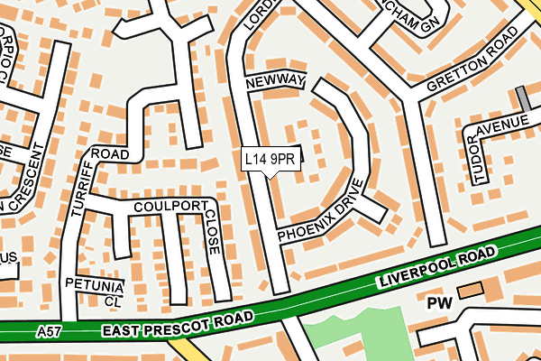 L14 9PR map - OS OpenMap – Local (Ordnance Survey)