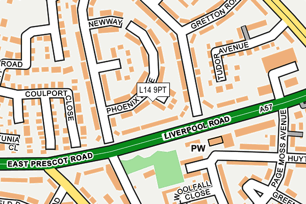 L14 9PT map - OS OpenMap – Local (Ordnance Survey)