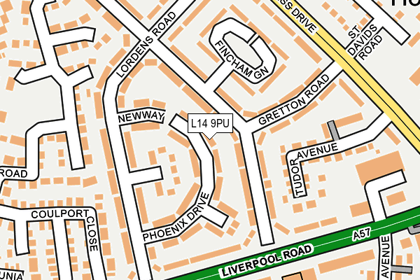 L14 9PU map - OS OpenMap – Local (Ordnance Survey)