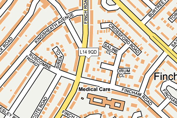 L14 9QD map - OS OpenMap – Local (Ordnance Survey)