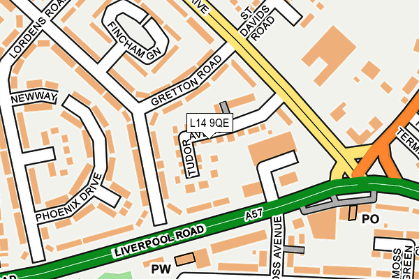 L14 9QE map - OS OpenMap – Local (Ordnance Survey)