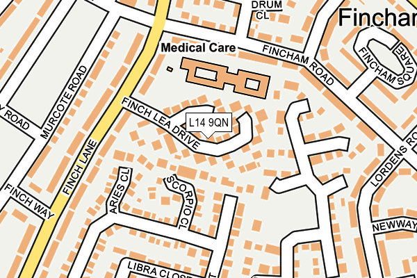L14 9QN map - OS OpenMap – Local (Ordnance Survey)