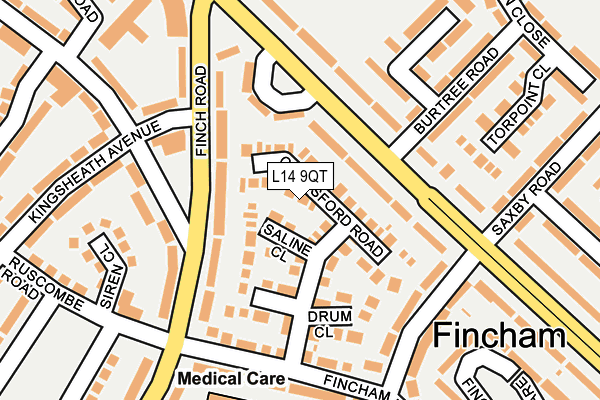 L14 9QT map - OS OpenMap – Local (Ordnance Survey)