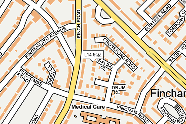 L14 9QZ map - OS OpenMap – Local (Ordnance Survey)
