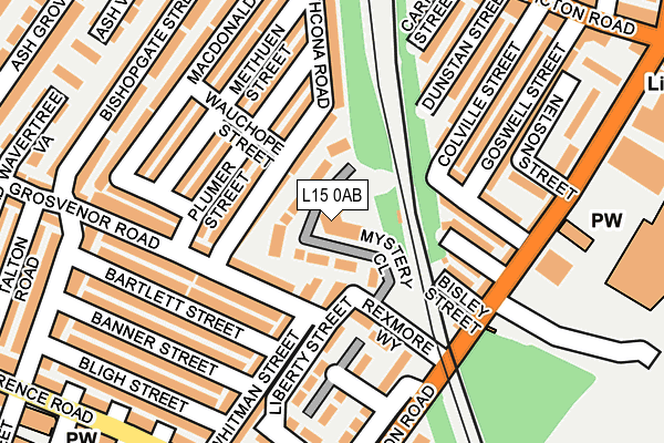 L15 0AB map - OS OpenMap – Local (Ordnance Survey)